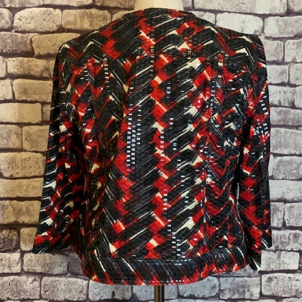 Ruby Rd 3/4 Sleeve Shiny Jacket Size 12P - Picture 8 of 9